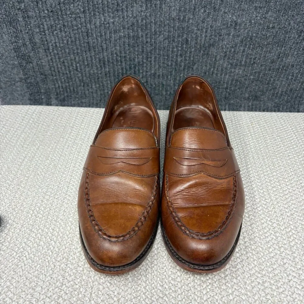 Allen Edmonds Randolph Penny Loafers Brown Leather Dress Shoes Oxfords Sz 10 2E